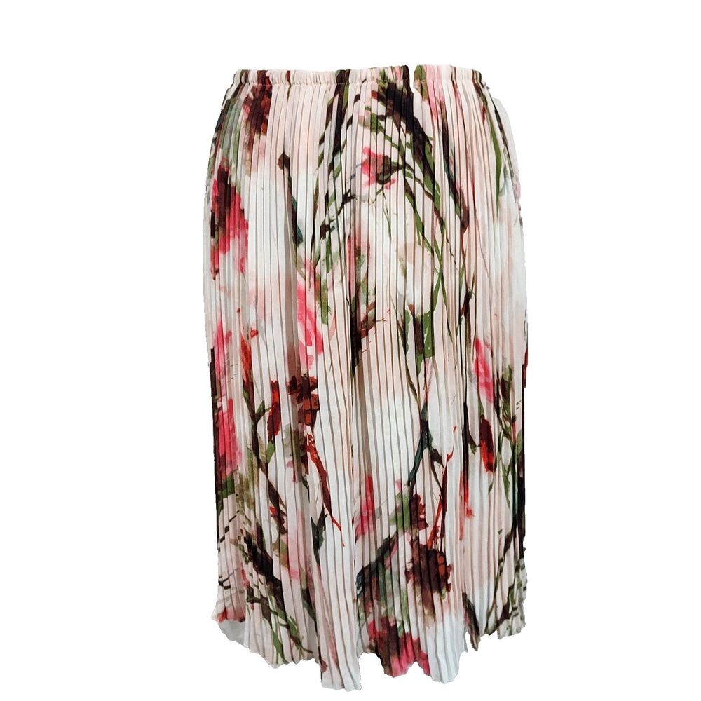 English Laundry Skirt Accordion Mini Pleat Womens Size Medium Watercolor Floral